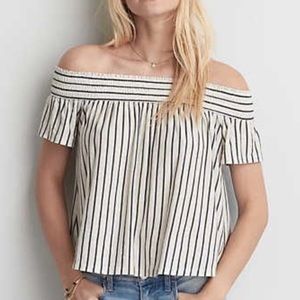 Off The Shoulder Striped Top